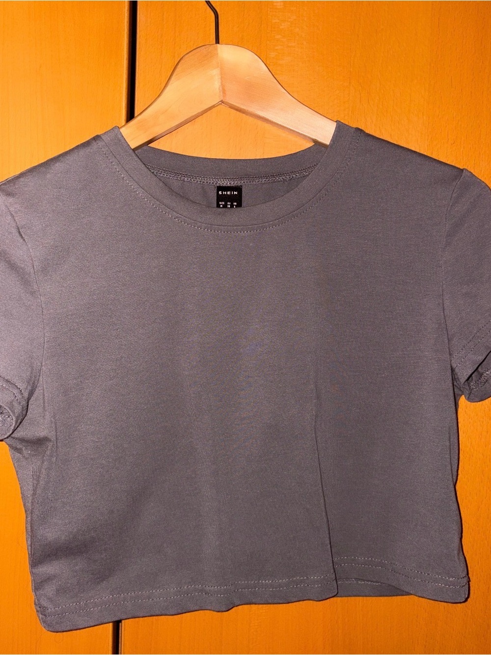 SHEIN Cropped Tee in Slate Gray